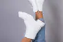 Ботинки женские кожаные белого цвета на шнурках и с замком Фото 8