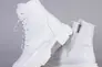 Ботинки женские кожаные белого цвета на шнурках и с замком Фото 12