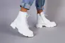 Ботинки женские кожаные белого цвета на шнурках и с замком Фото 14