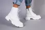 Ботинки женские кожаные белого цвета на шнурках и с замком Фото 15