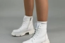Ботинки женские кожаные белого цвета на шнурках и с замком Фото 16