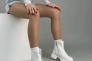Ботинки женские кожаные белого цвета на шнурках и с замком Фото 17