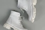 Ботинки женские кожаные белого цвета на шнурках и с замком Фото 24