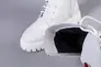 Ботинки женские кожаные белые на шнурках и с замком на байке Фото 11
