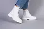 Ботинки женские кожаные белые на шнурках и с замком на байке Фото 15