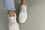 Туфлі жіночі шкіряні білі на шнурках без каблука Фото 3