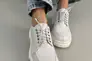 Туфлі жіночі шкіряні білі на шнурках без каблука Фото 4