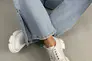 Туфлі жіночі шкіряні білі на шнурках без каблука Фото 6