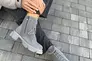 Ботинки женские замшевые серого цвета на шнурках и с замком Фото 19