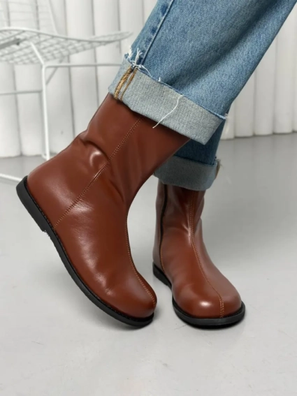 Черевики жіночі шкіряні руді зимові фото 4 — інтернет-магазин Tapok