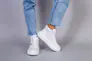 Ботинки женские кожаные белые на шнурках демисезонные Фото 3