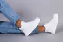 Черевики жіночі шкіряні білі на шнурках демісезонні Фото 5