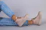 Черевики жіночі шкіряні бежеві на шнурках демісезонні Фото 6