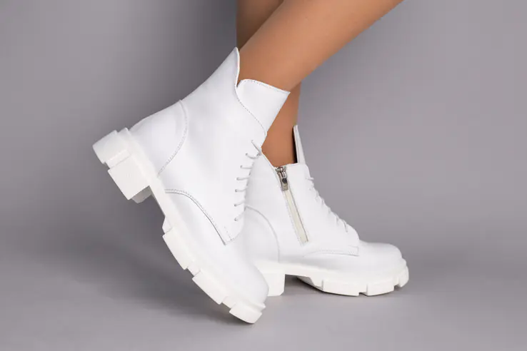 Ботинки женские кожаные белые зимние фото 1 — интернет-магазин Tapok