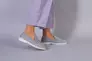 Туфли женские замшевые серого цвета на низком ходу Фото 15