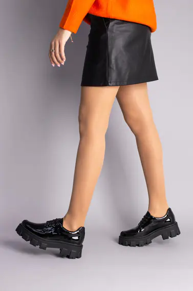 Туфли женские кожа лак черные фото 6 — интернет-магазин Tapok