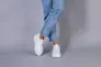 Ботинки женские кожаные белого цвета на светлой подошве демисезонные Фото 2