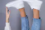 Ботинки женские кожаные белого цвета на светлой подошве демисезонные Фото 10