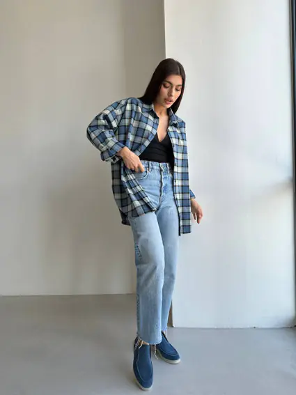 Лофери жіночі замшеві кольору джинс фото 5 — інтернет-магазин Tapok