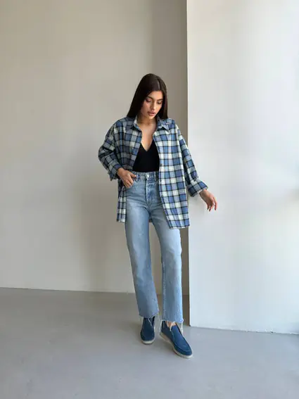 Лофери жіночі замшеві кольору джинс фото 6 — інтернет-магазин Tapok
