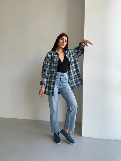 Лофери жіночі замшеві кольору джинс фото 7 — інтернет-магазин Tapok