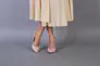 Човники жіночі шкіряні колір пудра каблук 9 см Фото 2