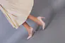 Човники жіночі шкіряні колір пудра каблук 9 см Фото 3