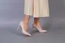 Човники жіночі шкіряні колір пудра каблук 9 см Фото 12