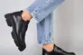 Туфли женские кожаные черного цвета на шнурках Фото 3