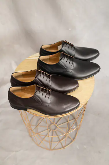Мужские туфли кожаные весна/осень черные Stas 650-09-04 фото 2 — интернет-магазин Tapok