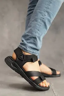 Мужские сандали кожаные летние черные StepWey 1055