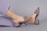 Шлепанцы женские кожаные лилового цвета на каблуке Фото 4