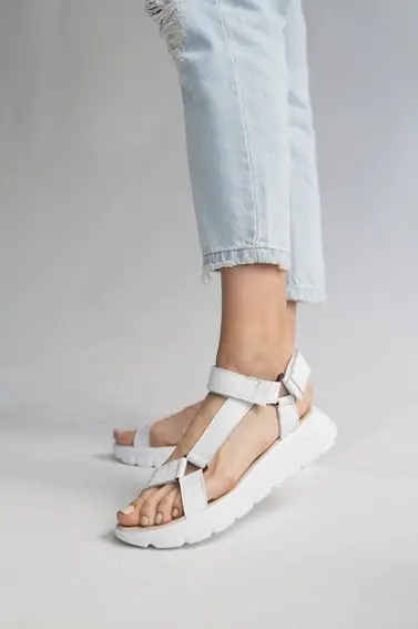 Жіночі босоніжки шкіряні літні білі Multi-shoes STREET фото 1 — інтернет-магазин Tapok