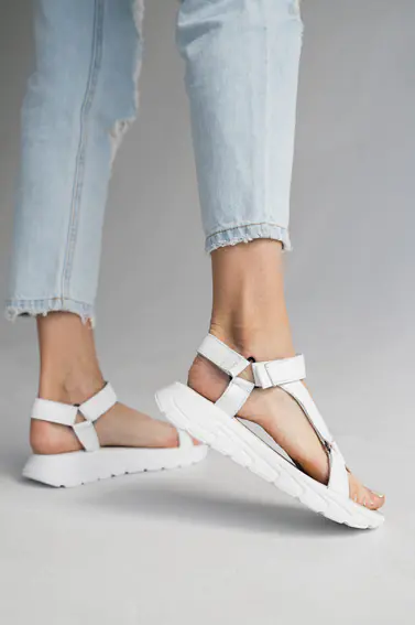 Женские босоножки кожаные летние белые Multi-shoes STREET фото 5 — интернет-магазин Tapok