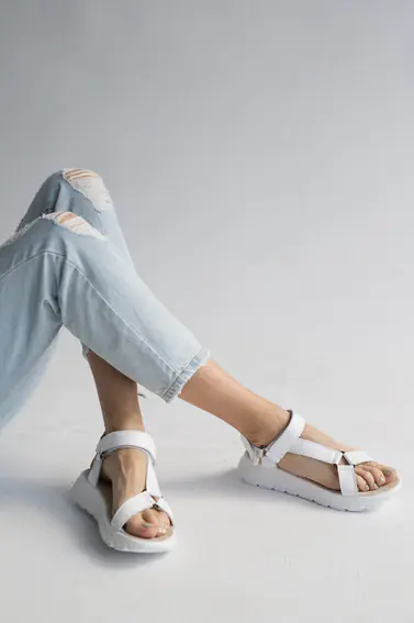 Женские босоножки кожаные летние белые Multi-shoes STREET фото 6 — интернет-магазин Tapok
