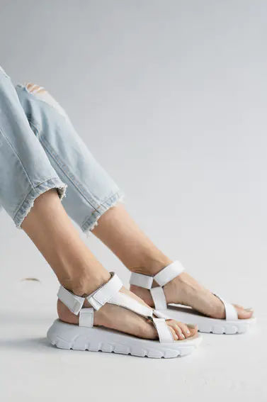 Женские босоножки кожаные летние белые Multi-shoes STREET фото 7 — интернет-магазин Tapok