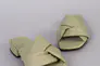 Шлепанцы женские кожаные цвета хаки на небольшом каблуке Фото 8