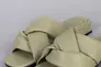 Шлепанцы женские кожаные цвета хаки на небольшом каблуке Фото 10