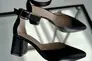 Босоножки женские кожаные черного цвета на каблуке Фото 24