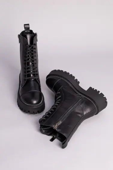 Ботинки женские кожаные черные демисезонные фото 10 — интернет-магазин Tapok