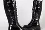 Чоботи жіночі шкіра наплак чорного кольору зі шнурівкою демісезонні Фото 6