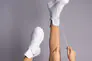 Ботинки женские кожаные белого цвета на байке Фото 5