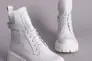 Ботинки женские кожаные белого цвета на байке Фото 9