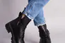 Ботинки женские кожаные черного цвета на байке Фото 1