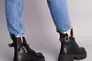 Ботинки женские кожаные черного цвета на байке Фото 3