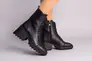 Ботинки женские кожаные черного цвета на небольшом каблуке Фото 5