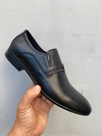 Мужские туфли кожаные весна/осень черные Belvas 224 original фото 1 — интернет-магазин Tapok