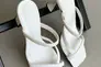 Шлепанцы женские кожаные белого цвета на каблуке Фото 11
