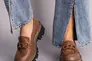 Туфли женские кожаные коричневого цвета Фото 4