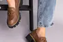Туфли женские кожаные коричневого цвета Фото 6